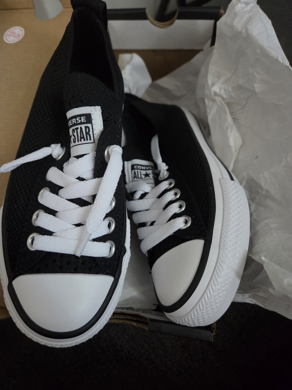 Brand New With Box Converse Black and White Low Top Kids' Sneakers